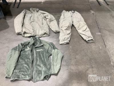 (1) Pair of Extreme Cold Weather Trousers, (3) Parkas & Assorted Items