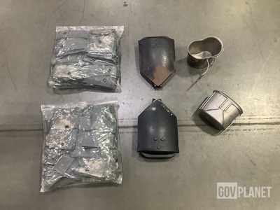 (33) Water Canteen Cups, (13) Entrenching Hand Tools & Assorted Items