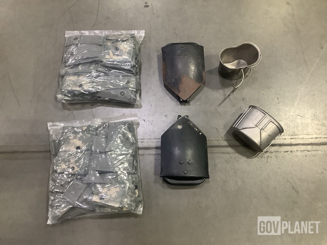 (33) Water Canteen Cups, (13) Entrenching Hand Tools & Assorted Items