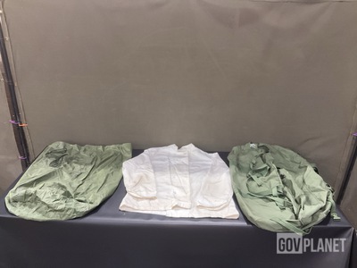 (14) Duffel Bags, (12) Food Service Uniform Smocks & Assorted Items