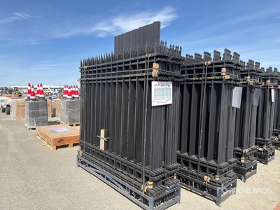 Quantity of (20) Canex 7 ft x 10 ft Powder Coated Wrought Iron Site Fence (Unused)