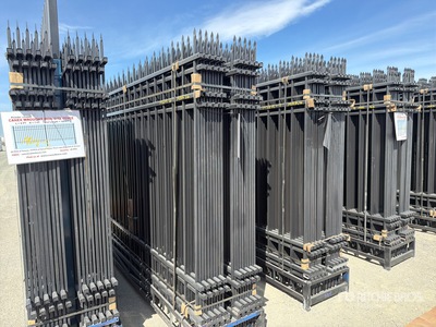 Quantity of (20) Canex 7 ft x 10 ft Powder Coated Wrought Iron Site Fence (Unused)