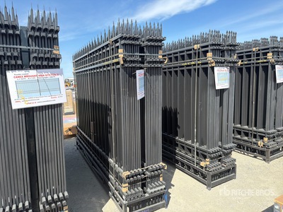 Quantity of (20) Canex 7 ft x 10 ft Powder Coated Wrought Iron Site Fence (Unused)