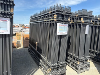 Quantity of (20) Canex 7 ft x 10 ft Powder Coated Wrought Iron Site Fence (Unused)