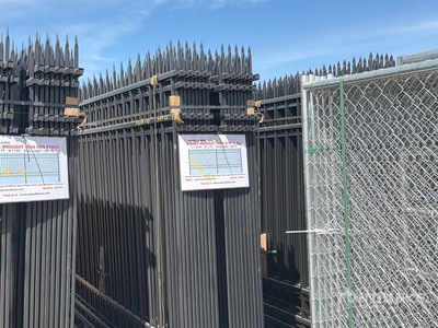 Quantity of (20) Canex 7 ft x 10 ft Powder Coated Wrought Iron Site Fence (Unused)