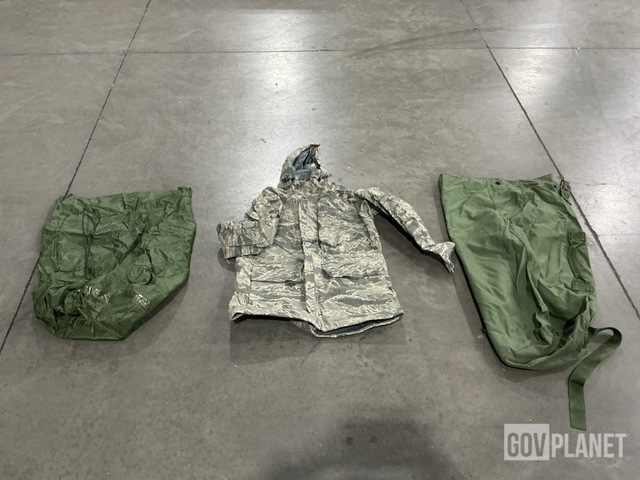 (14) Clothing Bags, (2) Camouflage Parkas, (76) Duffel Bags & Assorted Items