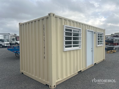 2025 20 ft x 8 ft Skid-Mounted Storage Container Mobile Office (Unused)