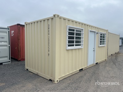 2025 20 ft x 8 ft Skid-Mounted Storage Container Mobile Office (Unused)