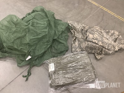 (25) Insect Net Protectors, (30) Bed Blankets, (16) Ponchos & Assorted Items
