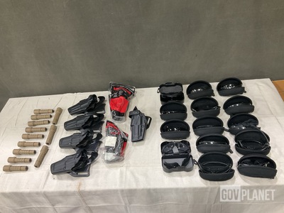 (12) Flashlights, (8) Pistol Holsters, (14) Pairs of Spectacles & Assorted Items