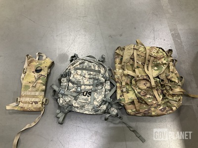 (75) Hydration System Carriers, (20) Assault Packs & Assorted Items