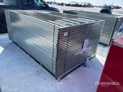 Quantity of (55) 6 ft x 10 ft Galvanized Temporary Site Fence (Unused)