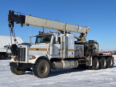 National 800D 23 ton Straight Boom on 2007 Peterbilt 378 8x6 Sleeper شاحنة رافعة