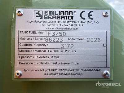 2026 Emiliana Serbatoi EU-TANK 3000 3000 L Skid Mounted Steel Fuel Tank (Unused)