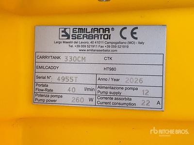 2026 Emiliana Serbatoi EU-TANK 330 330 L Skid Mounted Poly Fuel Tank (Unused)