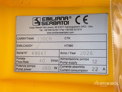 2026 Emiliana Serbatoi EU-TANK 330 330 L Skid Mounted Poly Fuel Tank (Unused)