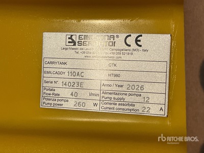 2026 Emiliana Serbatoi EU-TANK 110 110 L Portable Poly Fuel Tank (Unused)