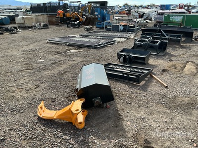 Quantity of (12) Equipment Attachments ملحقات معدة الحمل الصغيرة المجنزرة المتنوعة