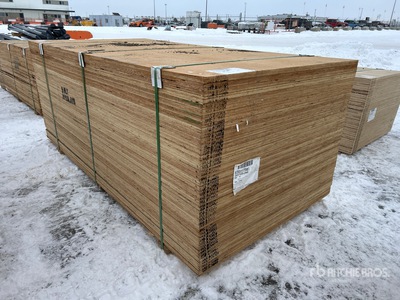 Quantity of (40) 7/8 in 4x8 G1S (Good 1 Side) With Smooth Overlay 9 Ply Douglas Fir Plywood (Unused)
