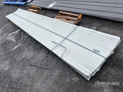 Quantity of (70) 3 ft x 20 ft White Metal Roof Panels Divers  (Unused)