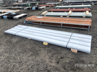 Quantity of (70) Grey Metal Roof Panels Materiale edile (Unused)