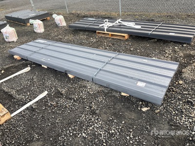 Quantity of (70) Grey Metal Roof Panels Materiale edile (Unused)