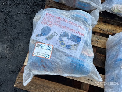 Quantity of (10) 2.4 in x 33 ft Blue Heavy Duty Ratchet Straps (Unused)