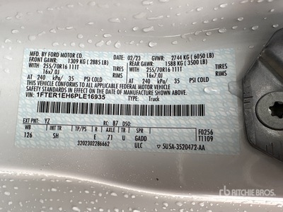 2023 Ford Ranger 4x2 Extended Cab Pick Up (Inoperable)