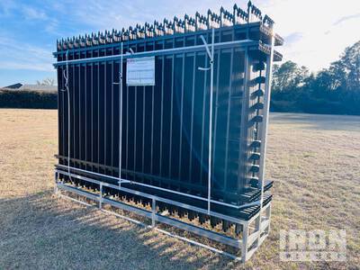 Quantity of (24) KJ K0710-24 7ft x 10ft Galvanized / Powder Coated Steel Fence Panels & Connectors (Unused)
