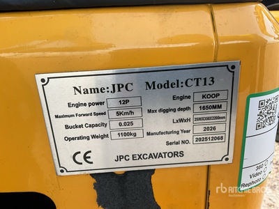 2025 JPC CT13 Mini Excavadora (Unused)
