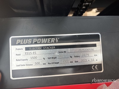 2025 Plus Power ES15-ES 電動パレットジャッキ