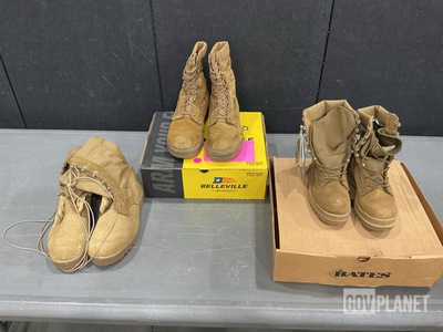 (43) Pairs of Combat Boots & (1) Pair of Hot Weather Boots