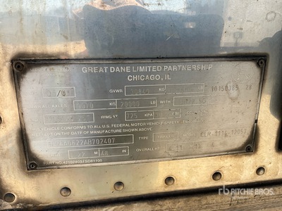 2010 Great Dane CLR-1114-120523 53 ft x 102 in T/A مقطورة مبردة