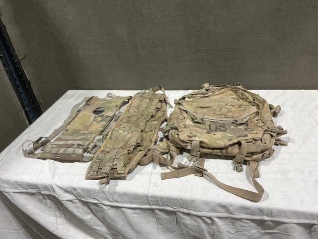 (109) Hydration System Carriers, (38) Tactical Assault Panels & Assorted Items