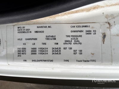 2022 International LoneStar 6x4 Tracteur Routier Couchette