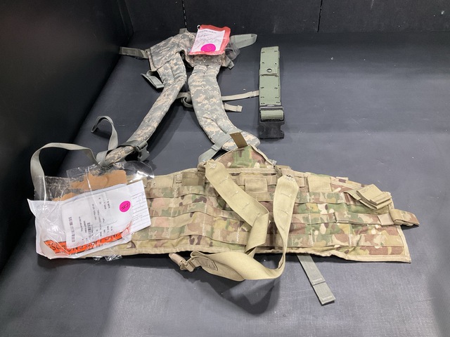 (79) Tactical Assault Panels, (15) Individual Equipment Belts & Assorted Items