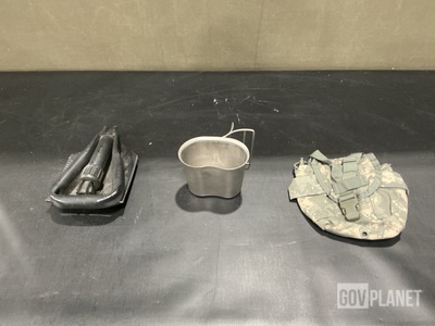 (30) Water Canteen Cups, (178) General Purpose Canteen Pouches & Assorted Items