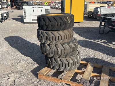 Quantity of (4) 10-16.5 Skid Steer Wheels & Opony (Unused)