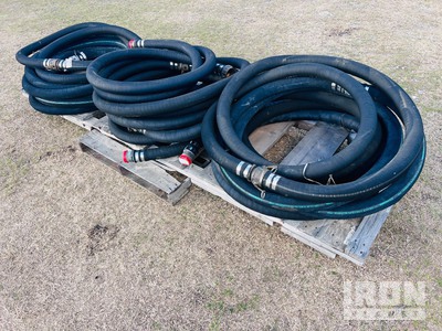 Quantity of (12) 2.5 in x 19 ft Rigid Fuel/Water Hose Sections w/ Camlock Fittings Divers  (Unused)