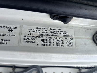 2018 Hino 268 Refrigerated Truck