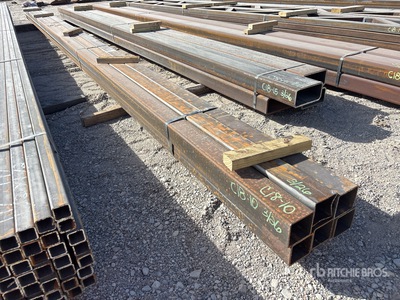 Quantity of (6) 3 1/2 in x 3 1/2 in x 25 ft Square Tubing