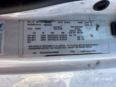 2019 International LT625 6x4 Cabeza Tractora Cabina Dormitorio