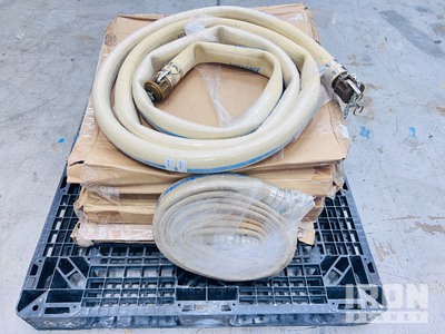 Quantity of (5) 2 in x 20 ft Semi Rigid Fuel/Water Hose Sections w/ Camlock Fittings Divers  (Unused)