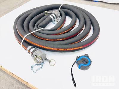 Quantity of (15) 1.5 in x 25 ft Semi Rigid Hose Sections w/ Camlock Fittings Divers  (Unused)