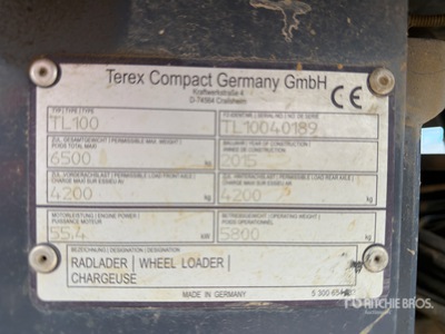 2015 Terex TL100 Chargeuse Sur Pneus جرافة