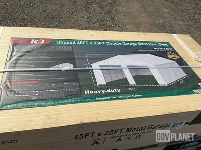 KJ K4525 Double Garage Steel Barn Shed - Unused