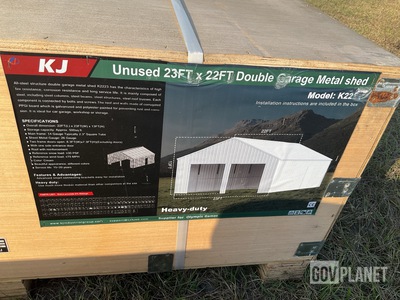KJ K2223 Double Garage Metal Shed - Unused