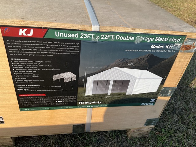 KJ K2223 Double Garage Metal Shed - Unused