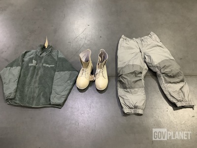 (1) Pair of Cold Weather Boots, (44) Cold Weather Jackets & Assorted Items