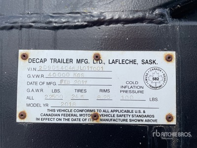 2018 Decap 38 ft Tri/A Przyczepa z wywrotem brzusznym